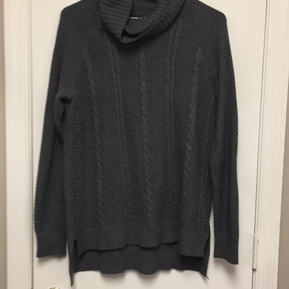 Grey turtleneck sweater